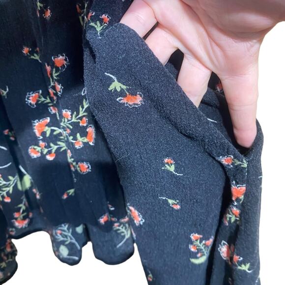 FREE PEOPLE snap out of it black floral sleeveless mini dress with pockets - XS - Picture 8 of 15